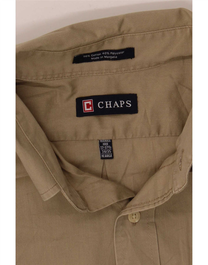 Camicia da uomo Chaps taglia 17 1/2 XL cotone kaki
