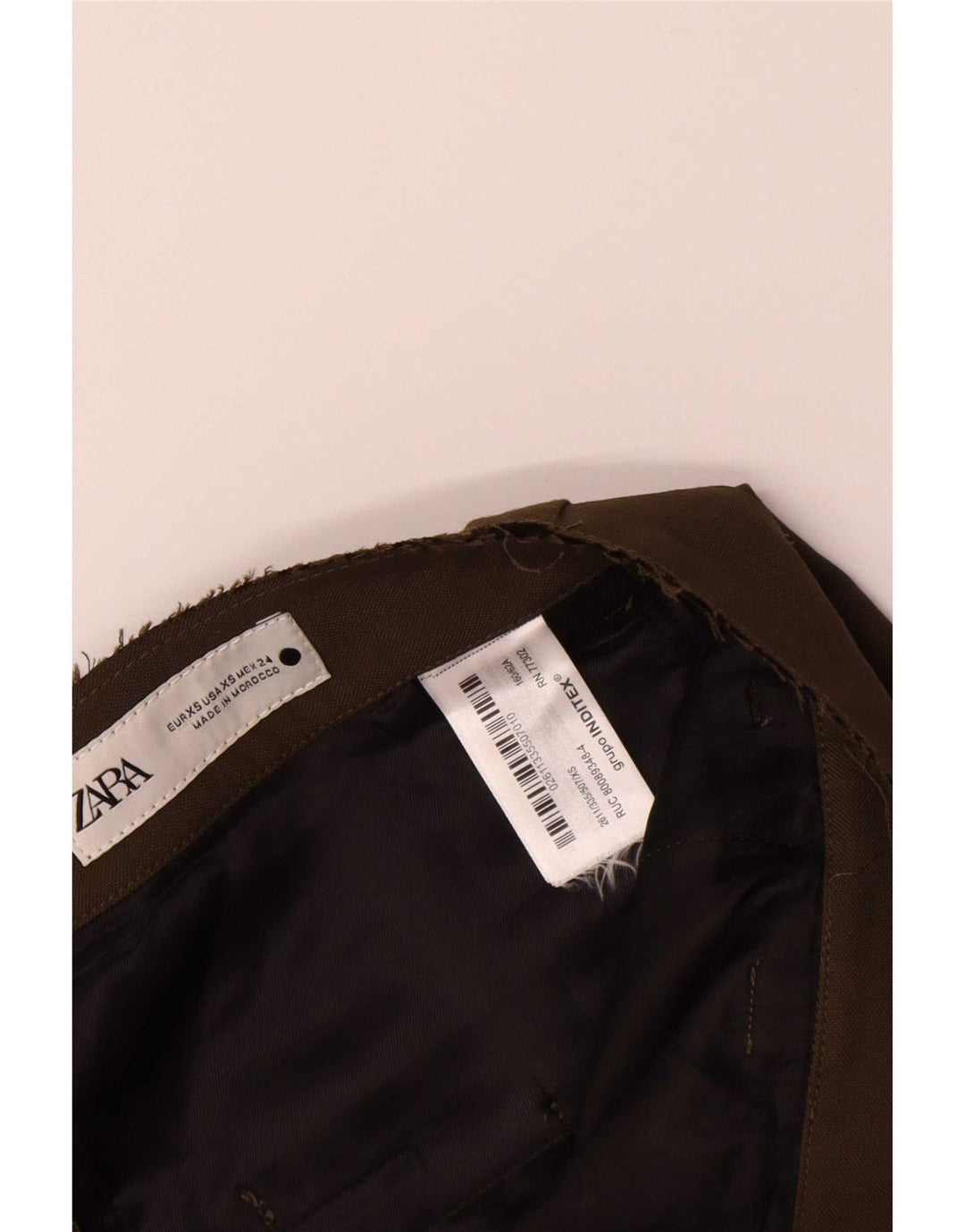 Pantaloni chino bootcut da donna Zara XS W24 L33 poliestere kaki