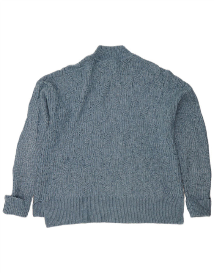 Maglione maglione oversize con collo alto da donna Fat Face UK 10 piccolo blu