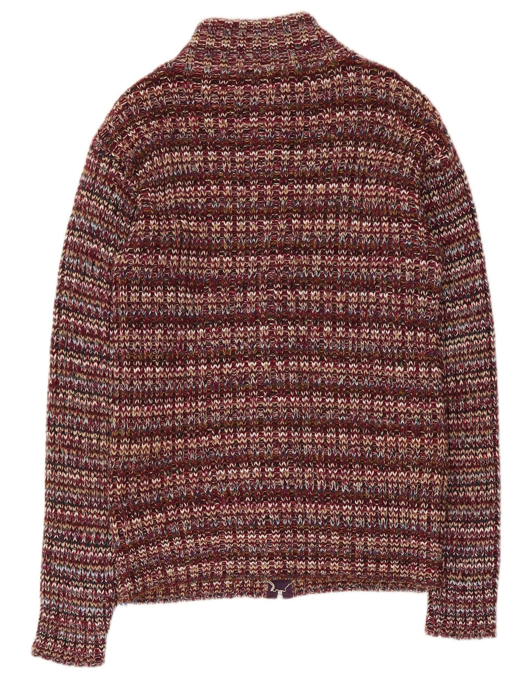 Maglione cardigan da donna vintage UK 10 piccolo acrilico multicolore
