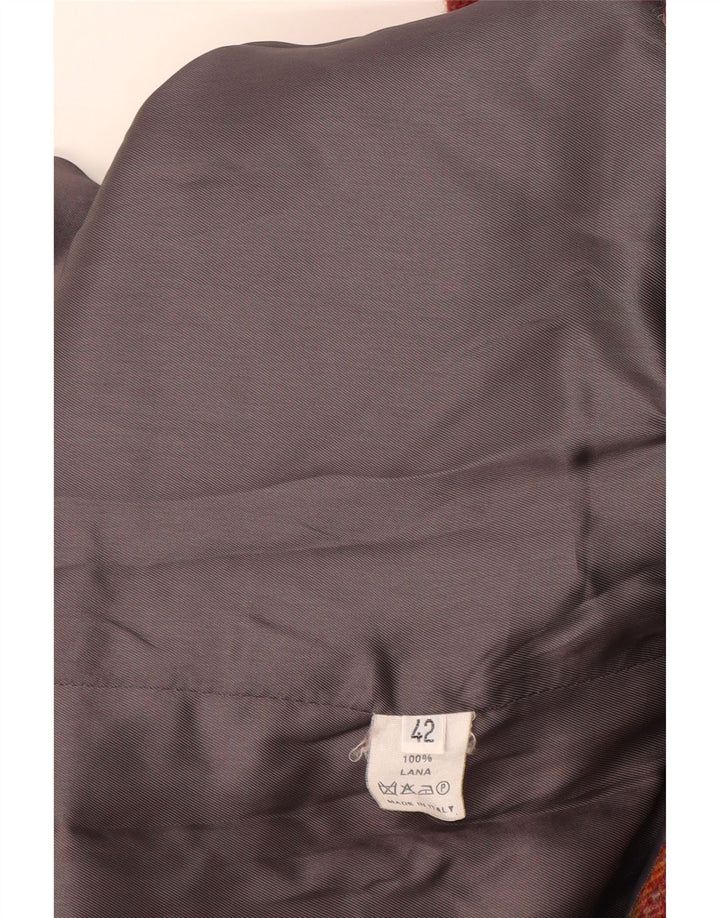 Giacca Blazer a 3 Bottoni da Donna Lanolini IT 42 Lana a quadri Marrone Medio