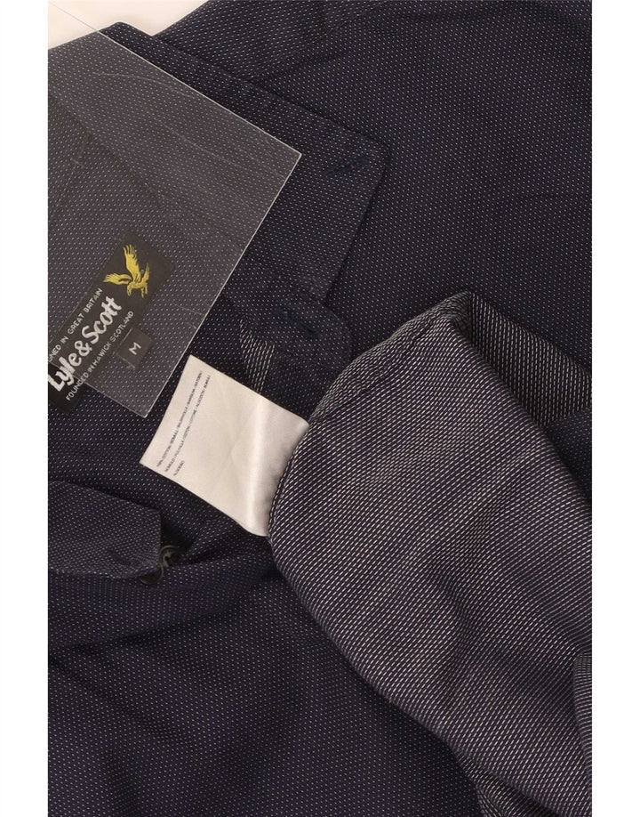 Camicia da uomo Lyle & Scott in cotone maculato medio blu navy