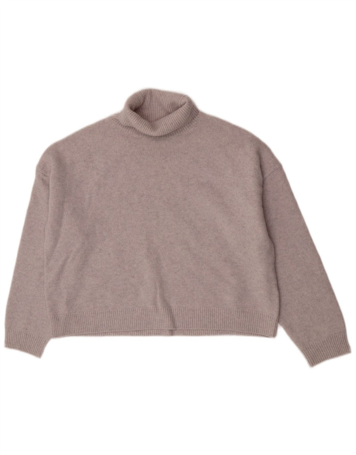 Massimo Dutti Maglione maglione oversize da donna con collo alto UK 6 XS Lana grigia