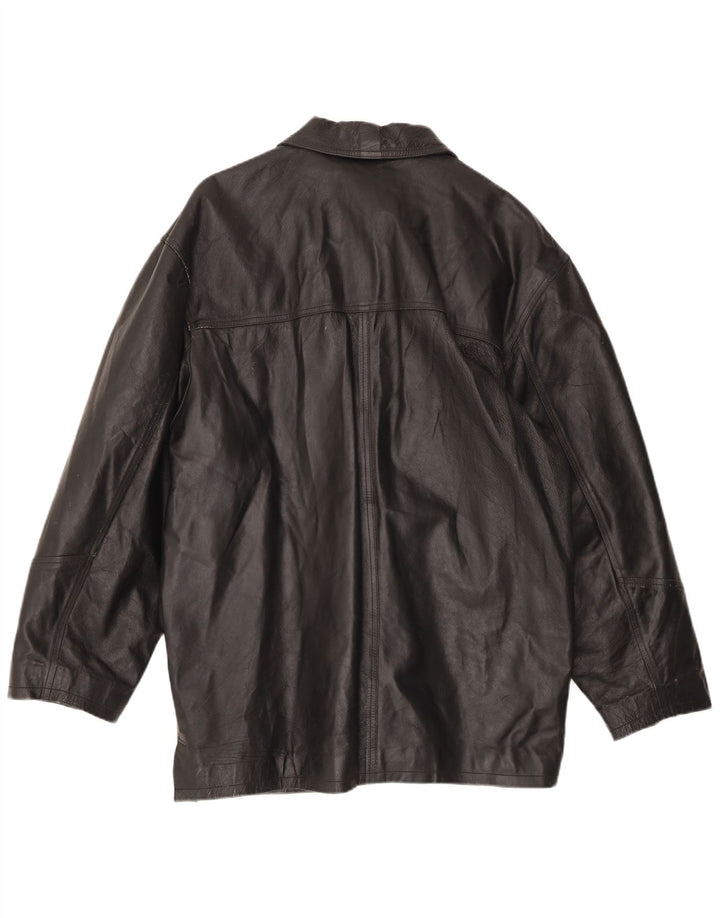 Giacca in pelle da uomo VINTAGE IT 54 2XL Pelle nera