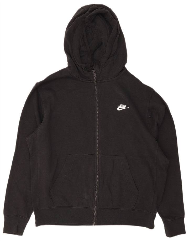 Felpa con cappuccio e zip Nike da uomo, grande, in cotone nero