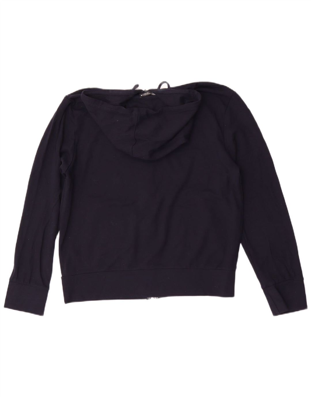 Maglione con cappuccio e zip da donna Zara UK 14 viscosa media blu navy