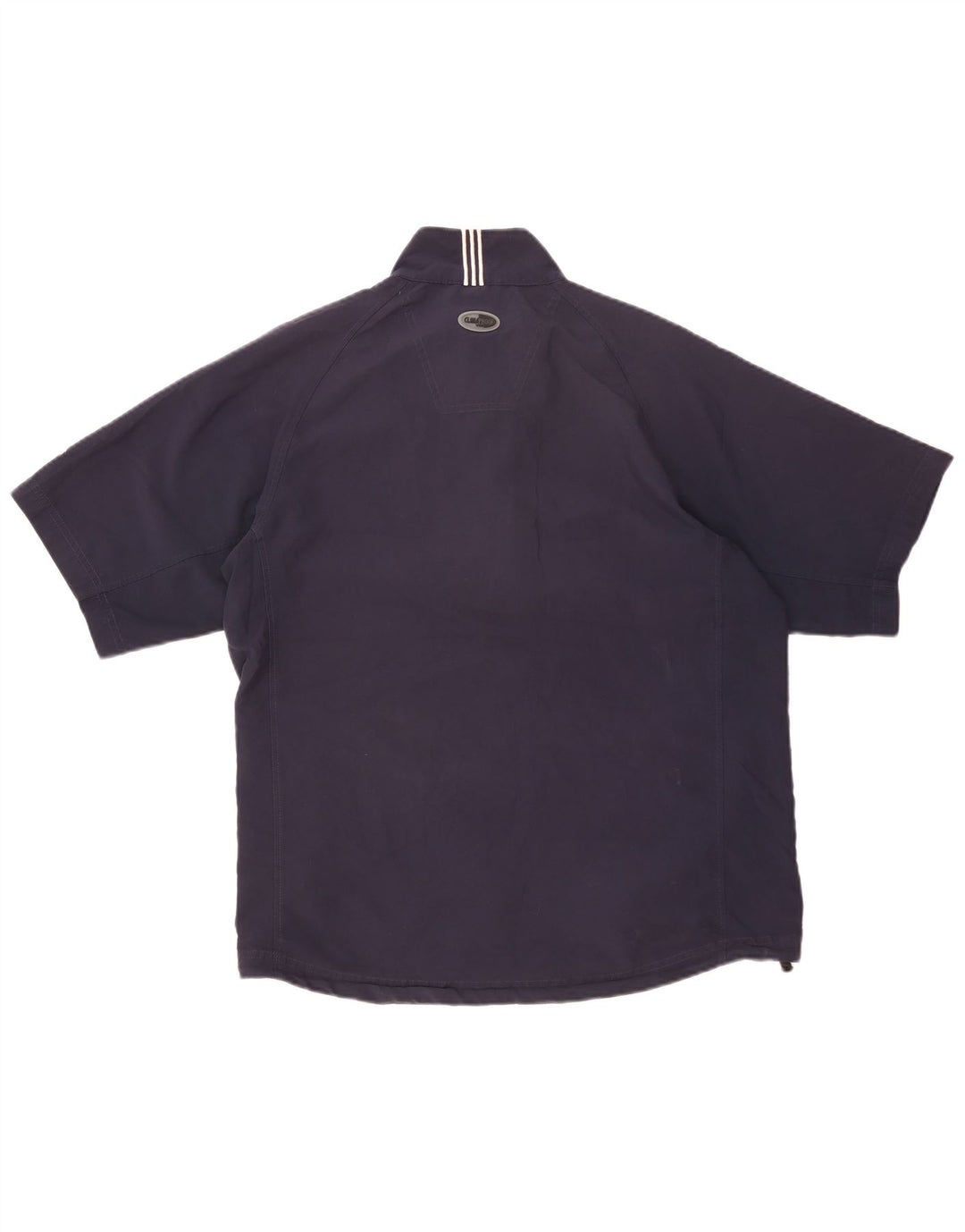 Adidas Uomo Manica Corta Zip Collo Pullover Tuta Top Medio Blu Navy