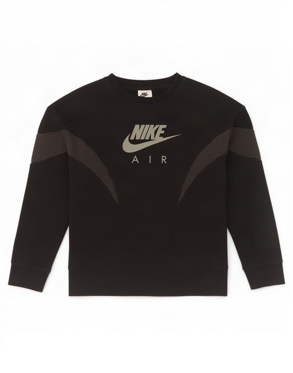 Nike Girls Graphic Sweatshirt Jumper 8-9 Years Small Black Colourblock