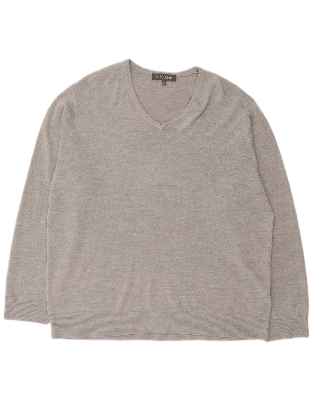Maglione da uomo con scollo a V Marks & Spencer 2XL acrilico grigio