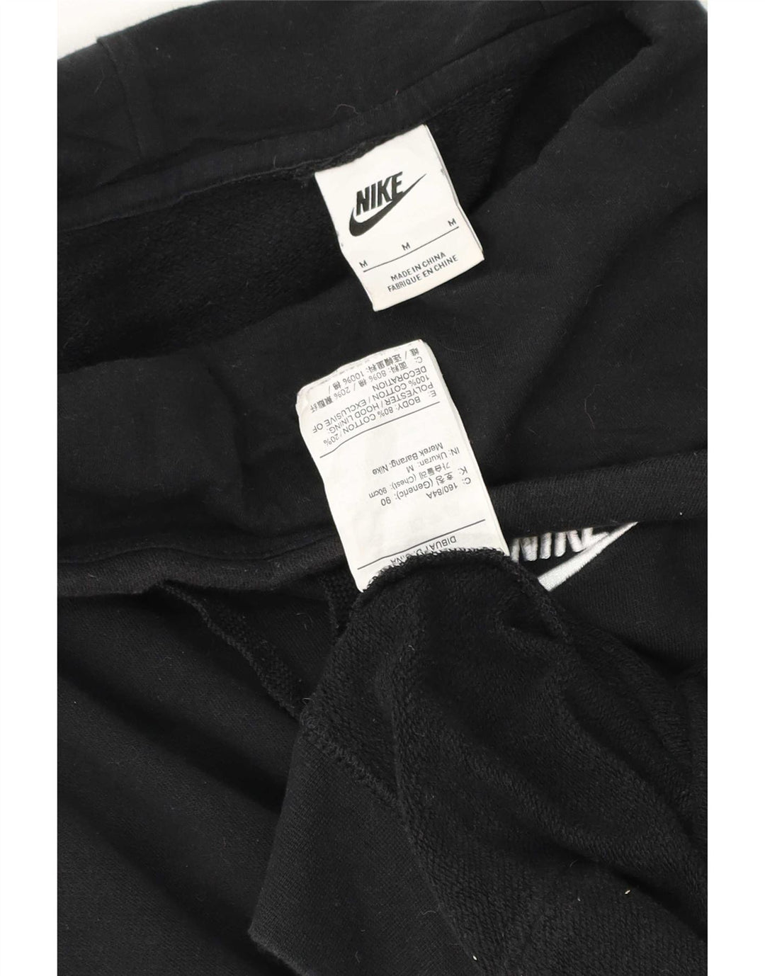 Felpa con cappuccio da uomo Nike, cotone medio nero