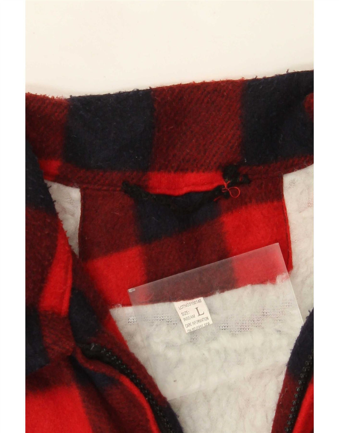 Camicia da boscaiolo in pile vintage da uomo, grande poliestere a quadretti rossi