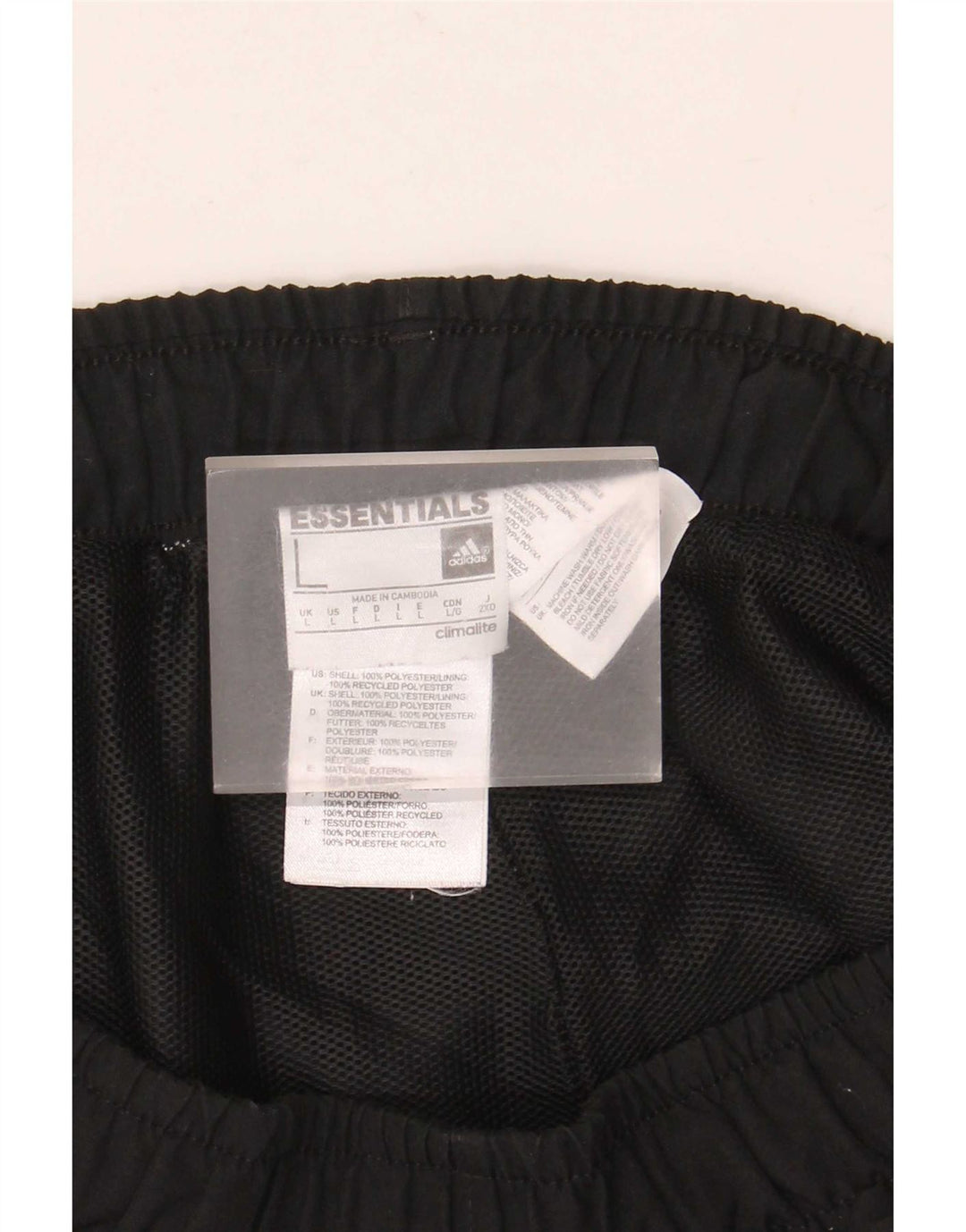 Pantaloncini sportivi Adidas Climalite da uomo grandi in poliestere nero