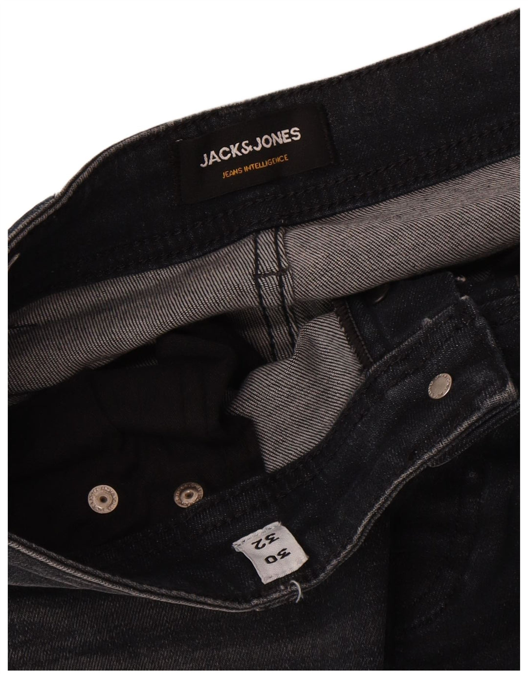 Jack & Jones Uomo Tim Slim Jeans W30 L32 Cotone Nero