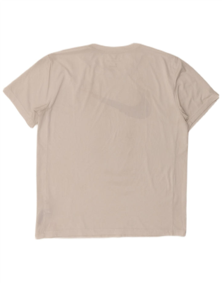 T-shirt grafica Nike Dri Fit da uomo, grande, in poliestere bianco