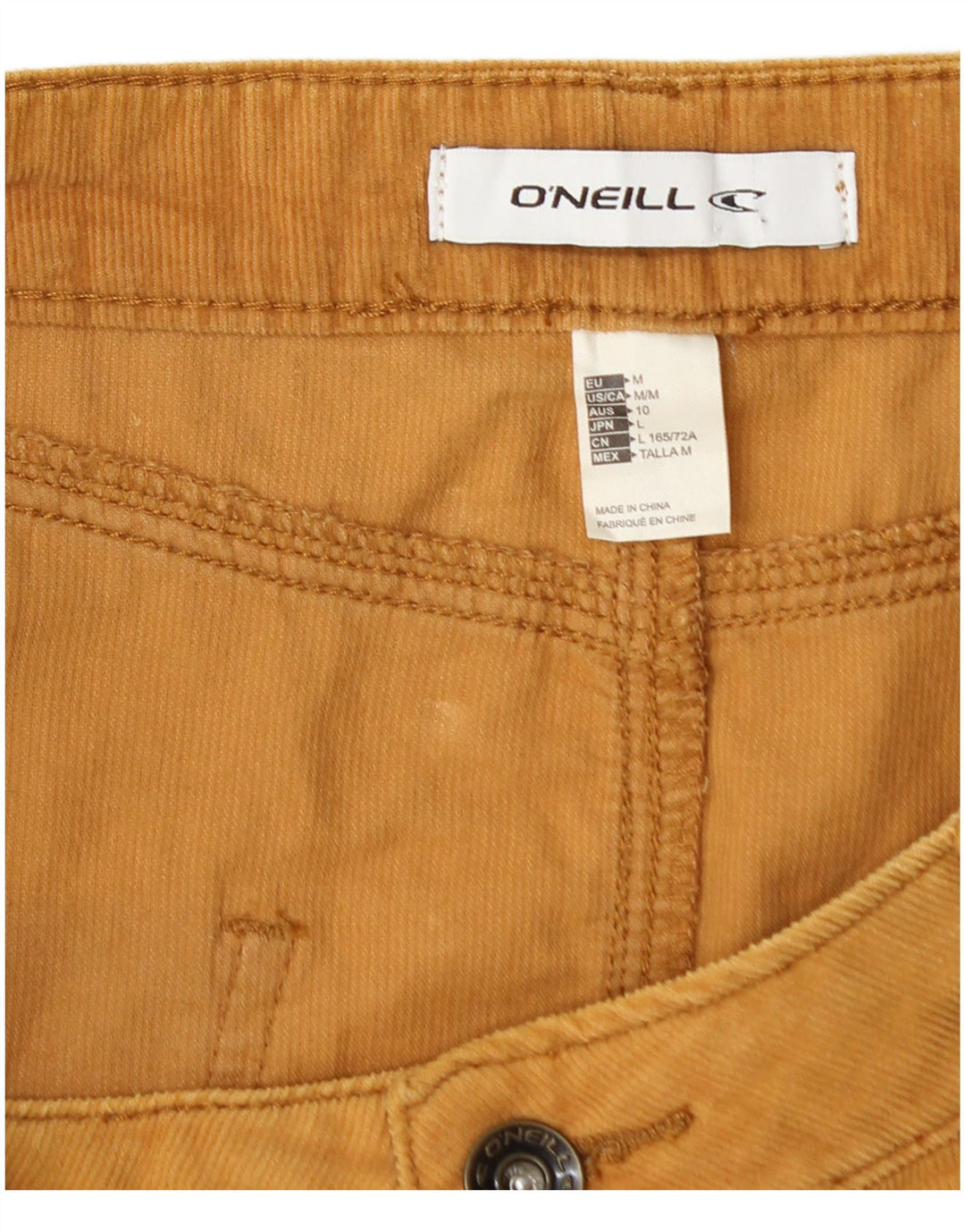 Mini gonna in velluto a coste da donna O'Neill media W30 cotone beige