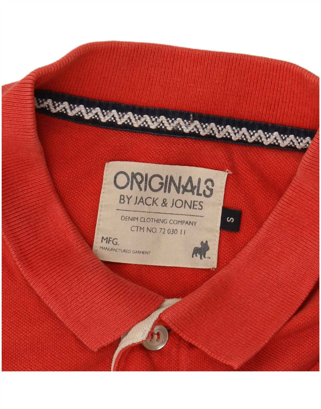 Polo grafica da uomo Jack & Jones piccola in cotone rosso