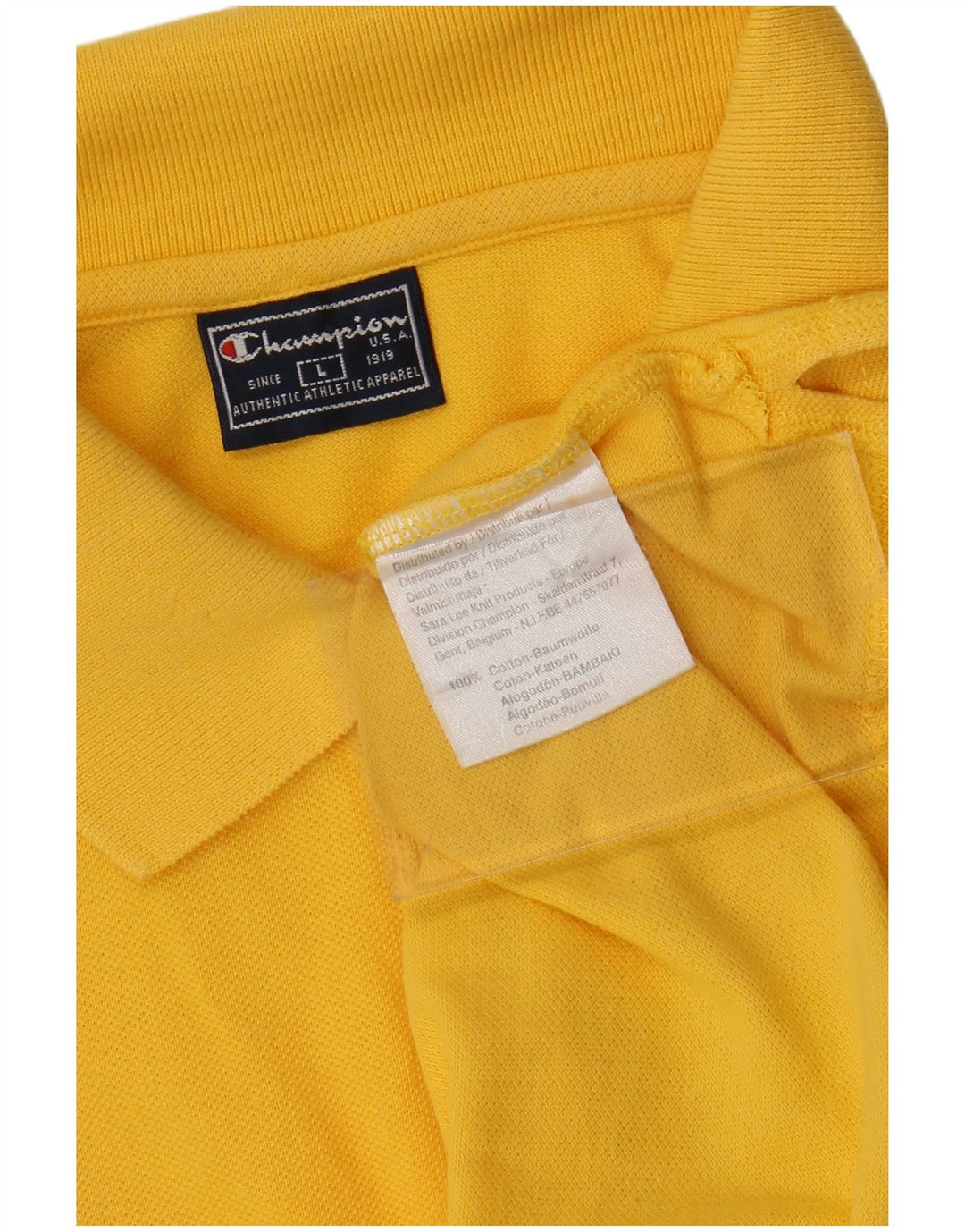 Polo da uomo CHAMPION grande in cotone giallo