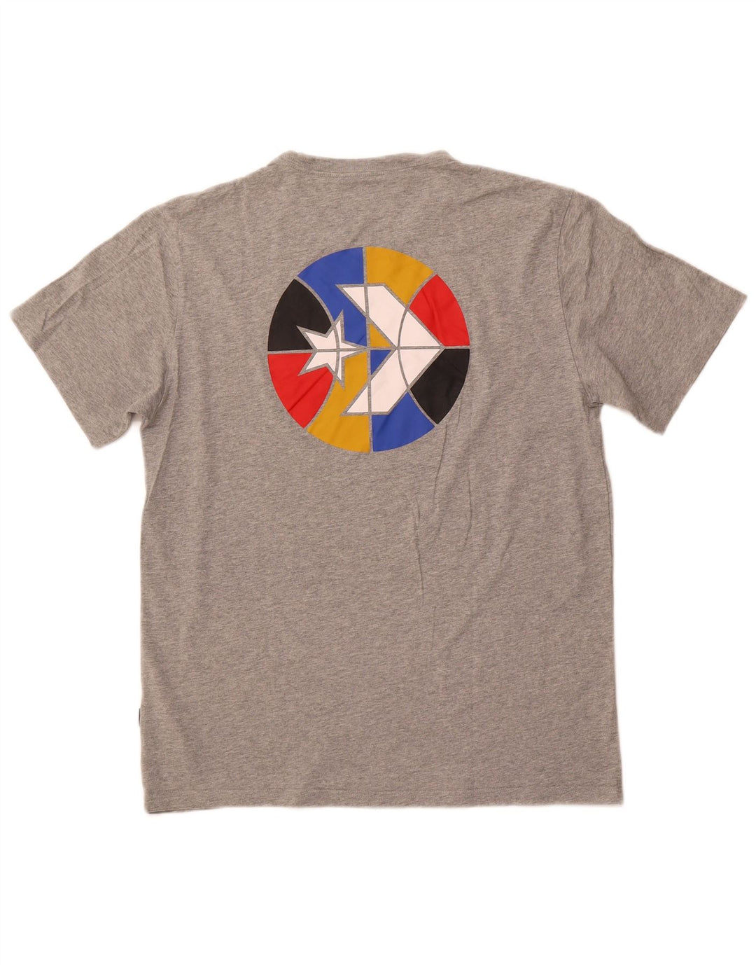 CONVERSE T-shirt grafica da uomo Top in cotone chiazzato grigio medio