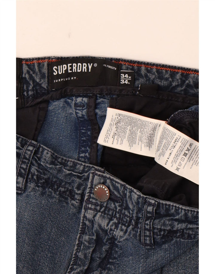 Jeans skinny cargo da uomo Superdry W34 L34 cotone blu