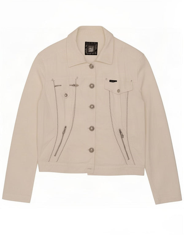 Giacca in denim da donna Cappopera UK 12 medio bianco