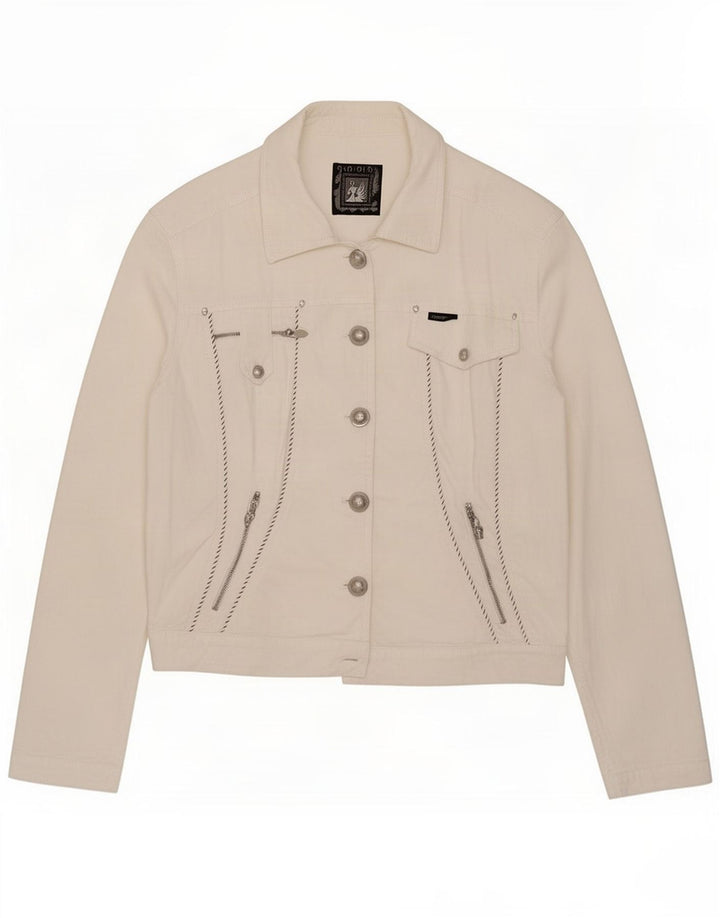Giacca in denim da donna Cappopera UK 12 medio bianco