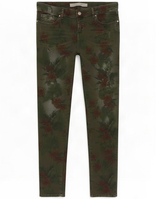 Guess Jeans skinny bassi da donna W31 L31 Cotone floreale kaki