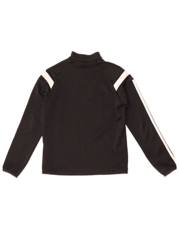 Adidas Ragazzi Zip Neck Graphic Top Manica lunga 9-10 anni Medium Nero Sportivo
