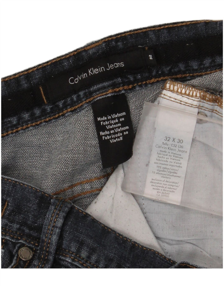 Jeans dritti da uomo Calvin Klein W32 L26 cotone blu navy