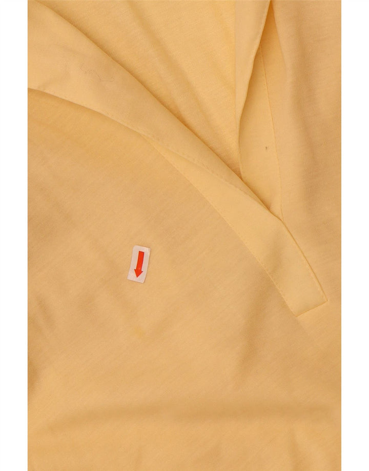 Abito a trapezio senza maniche vintage da donna EU 40 poliestere giallo medio