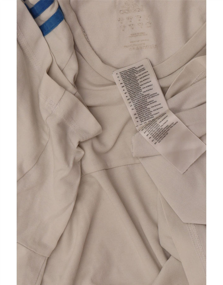 T-shirt da uomo Adidas Top grande in cotone bianco sporco