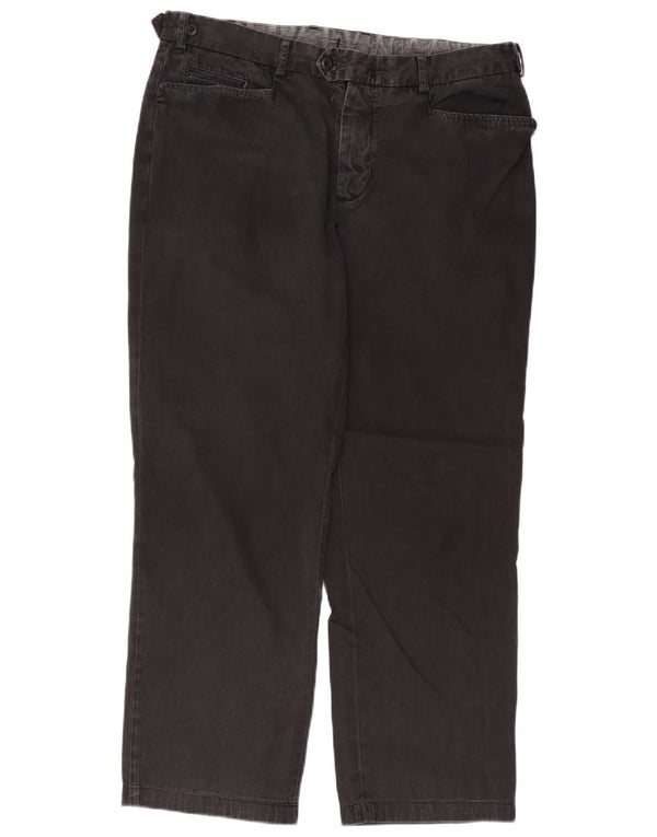 Pantaloni casual dritti da uomo Zara EU 44 Large W34 L27 cotone nero