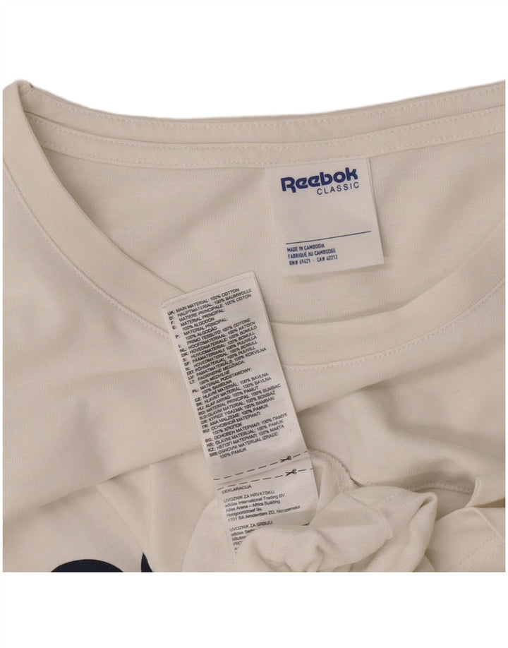 T-shirt grafica classica da uomo Reebok Top grande in cotone bianco