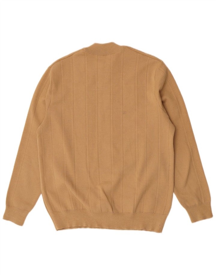 Maglione maglione girocollo da uomo vintage marrone medio