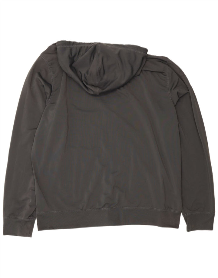 Felpa con cappuccio e zip grafica Nike da uomo 2XL poliestere grigio