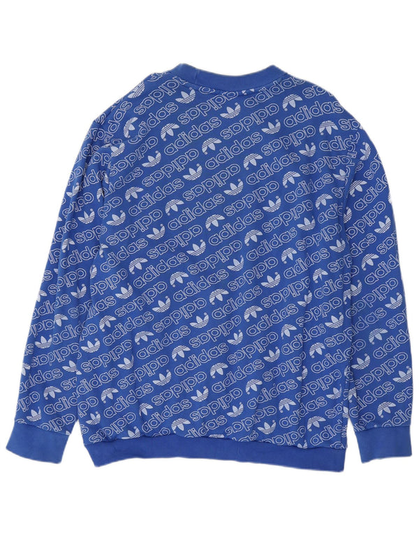 Felpa grafica da uomo Adidas Jumper XL in cotone blu