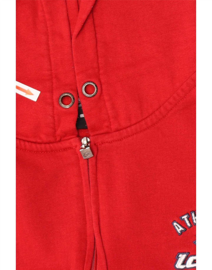 Felpa con cappuccio e zip da donna Lotto XL in cotone rosso