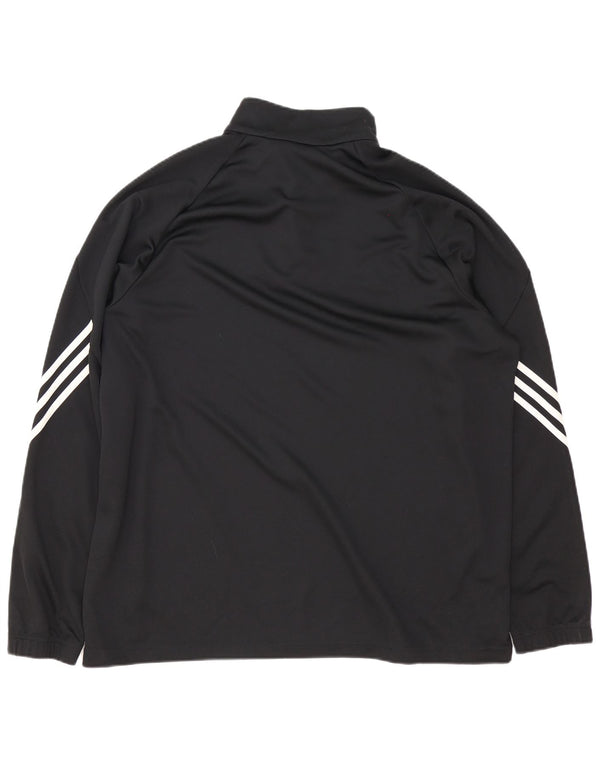Adidas Uomo Climalite Zip Neck Pullover Tuta Top 2XL Poliestere Nero