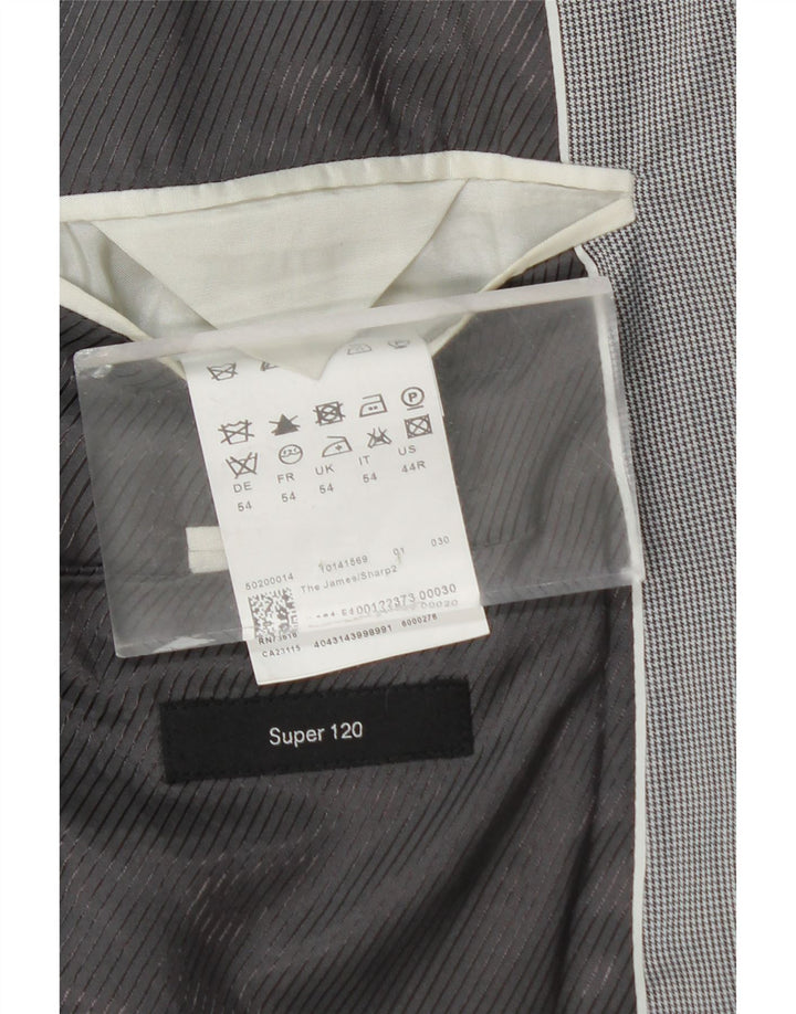 Giacca blazer da uomo a 2 bottoni Hugo Boss EU 54 2XL viscosa pied de poule grigia