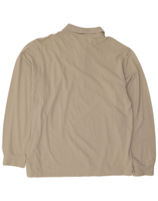 Polo da uomo a maniche lunghe Lacoste taglia 5 grande in cotone beige