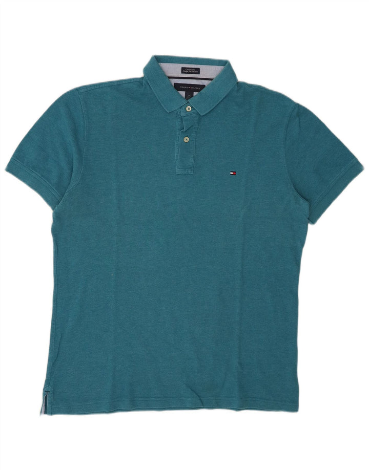 Polo da uomo Custom Fit Tommy Hilfiger grande blu