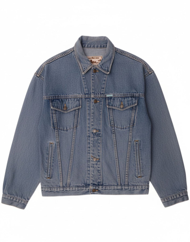 VINTAGE Mens Denim Jacket UK 42 XL Blue Cotton