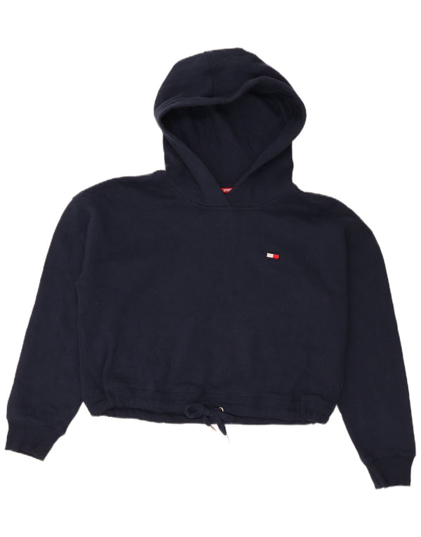 Maglione con cappuccio oversize corto da donna Tommy Hilfiger UK 16 grande blu navy