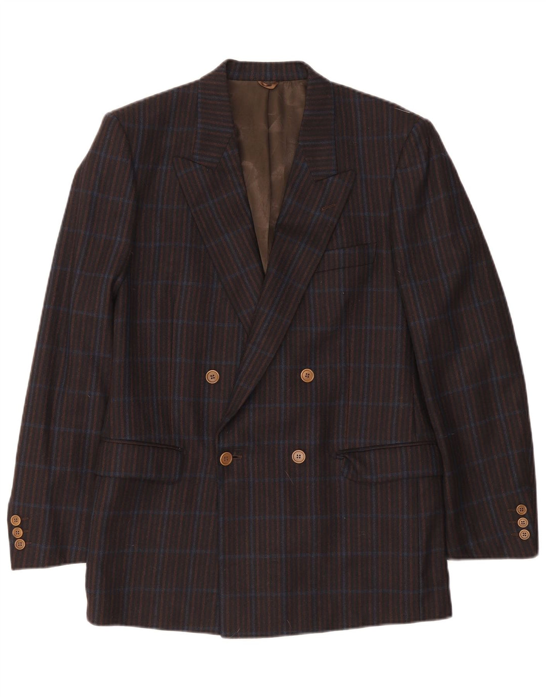 Giacca blazer doppiopetto da uomo Elle IT 50 grande quadretto blu navy