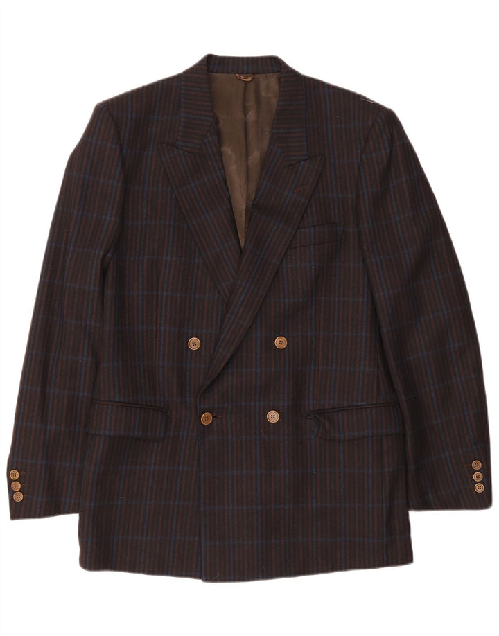 Giacca blazer doppiopetto da uomo Elle IT 50 grande quadretto blu navy