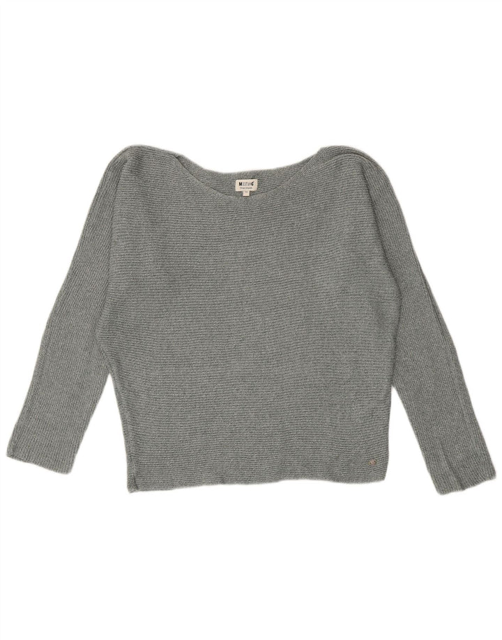 Maglione maglione con scollo a barca da donna Mustang UK 14 Cotone grigio medio