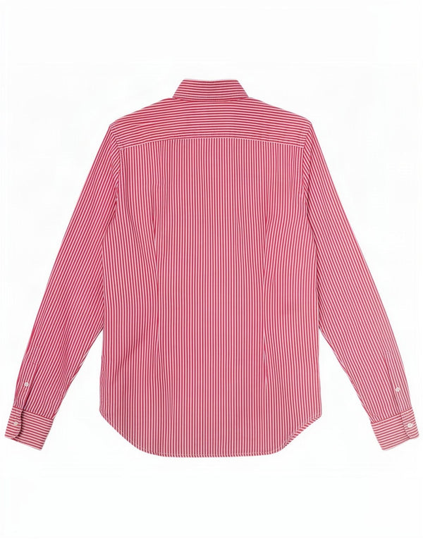 Ralph Lauren Womens Super Slim Fit Shirt US 6 Medium Pink Pinstripe Cotton
