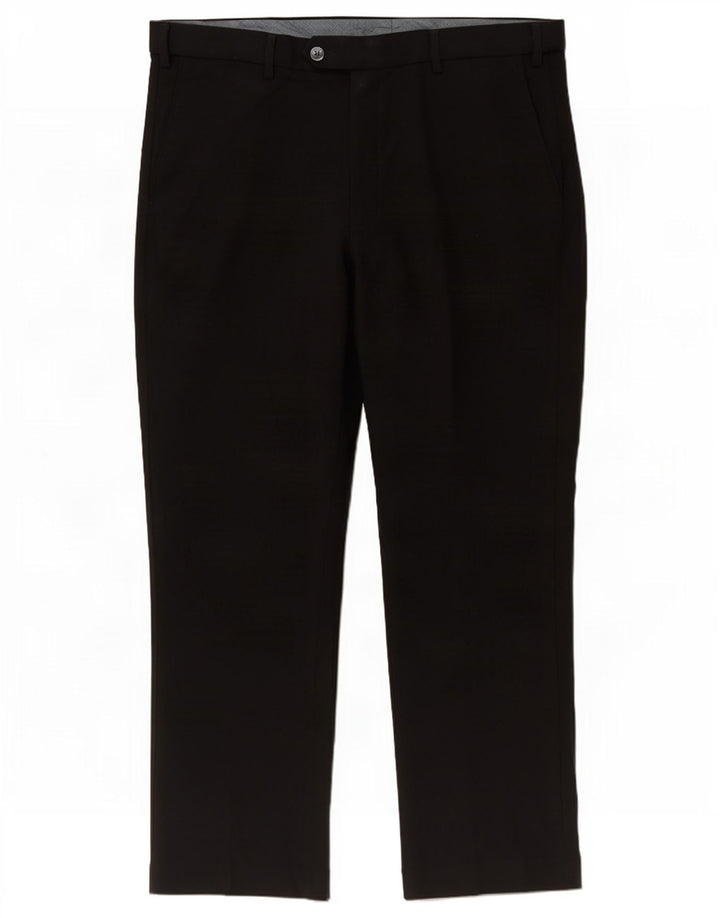 Pantaloni da abito vestibilità regolare da uomo Marks & Spencer W38 L29 poliestere nero