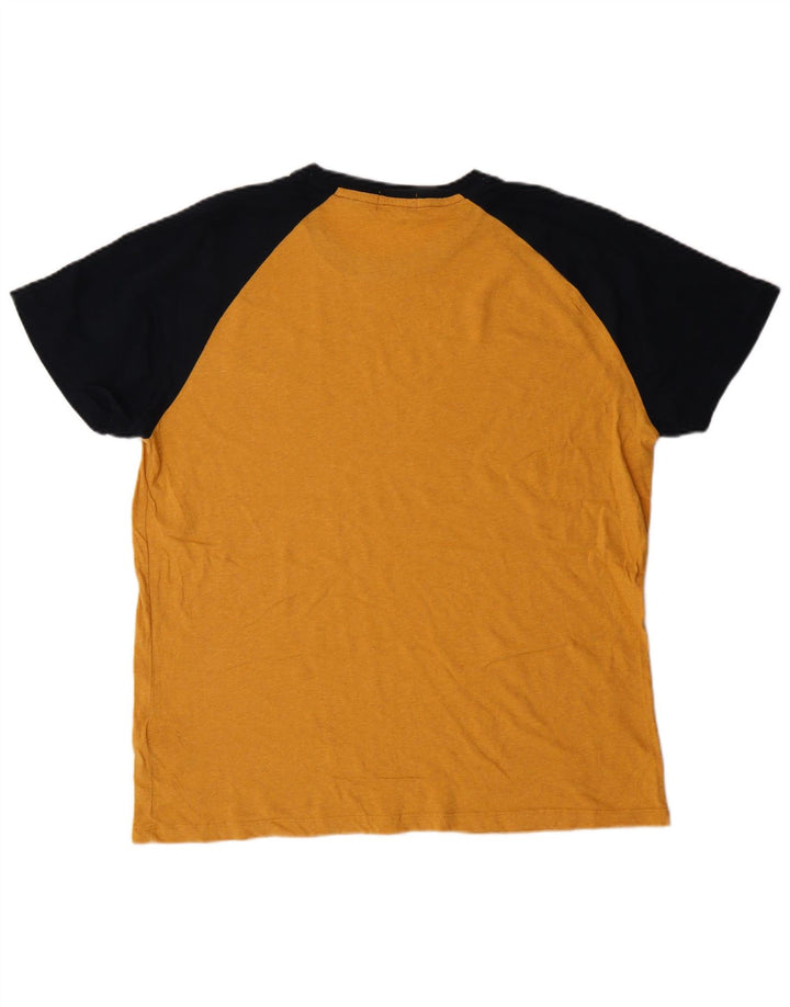 T-shirt da uomo Superdry Top 2XL in cotone color block giallo