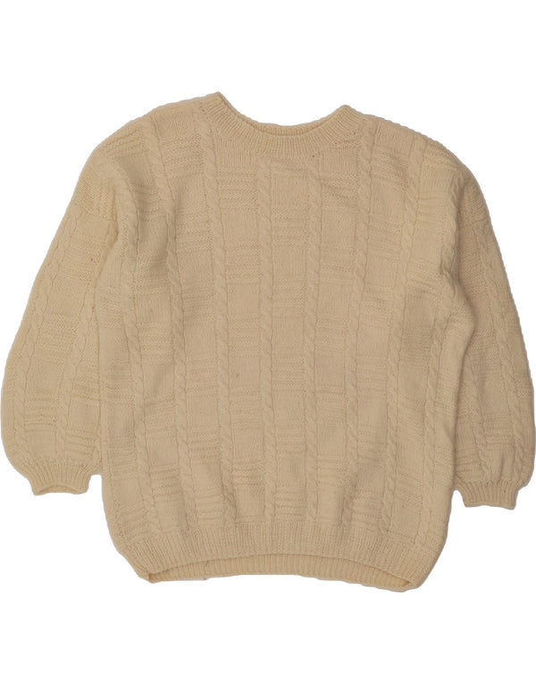 VINTAGE Womens Oversized Boat Neck Jumper Sweater UK 18 XL Beige