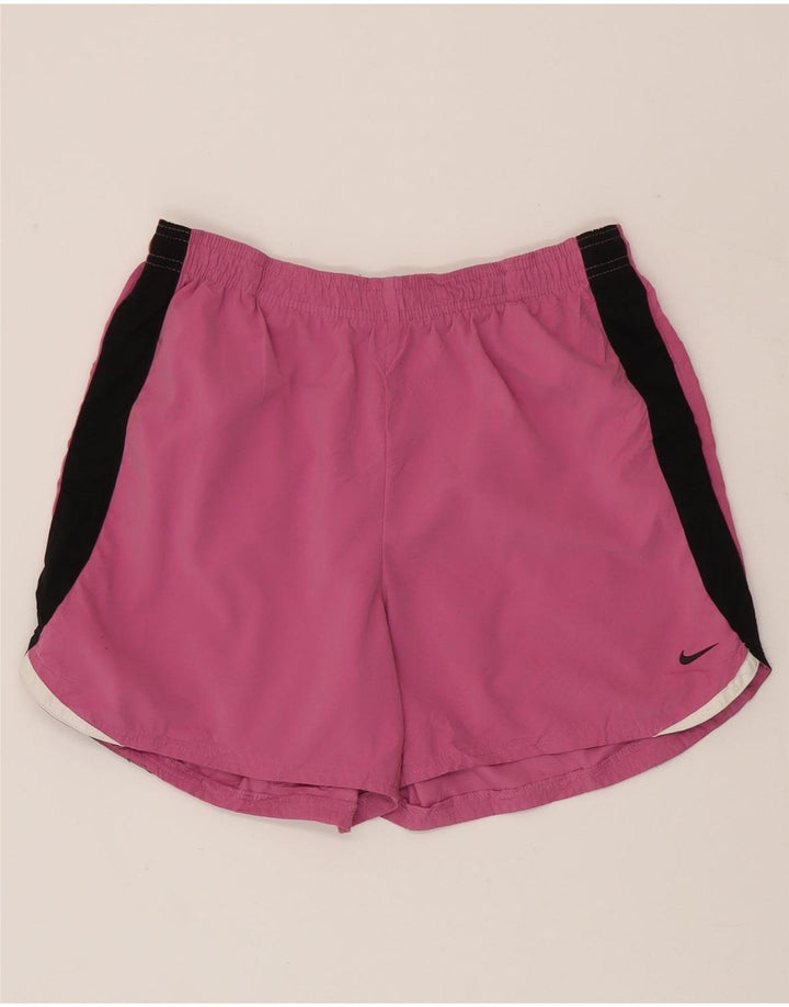 Pantaloncini sportivi Nike da donna US 8/10 poliestere color block rosa medio